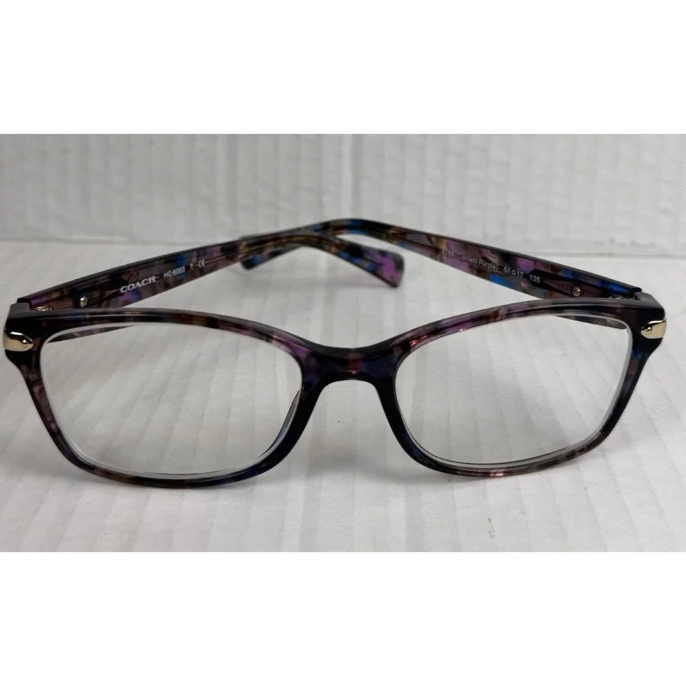 COACH HC 6065 5288 CONFETTI PURPLE GOLD AUTHENTIC FRAMES EYEGLASSES 51-17 K1